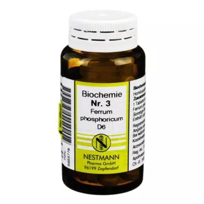 BIOCHEMIE 3 Ferrum phosphoricum D 6 tabletes, 100 gab BIOCHEMIE 3 Ferrum phosphoricum D 6 tabletes, 100 gab