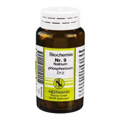 BIOCHEMIE 9 Natrium phosphoricum D 12 tabletes, 100 gab BIOCHEMIE 9 Natrium phosphoricum D 12 tabletes, 100 gab