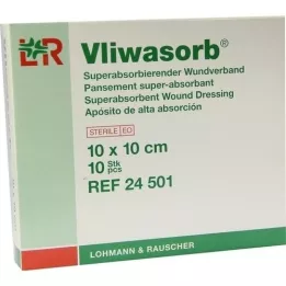 VLIWASORB superabsorbējošs absorbējošs spilventiņš sterils 10x10 cm, 10 gab