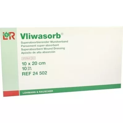 VLIWASORB superabsorbējošs absorbējošs spilventiņš sterils 10x20 cm, 10 gab