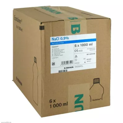 KOCHSALZLÖSUNG 0,9% B.Braun irigācijas šķīdums Ecotainer, 6X1000 ml