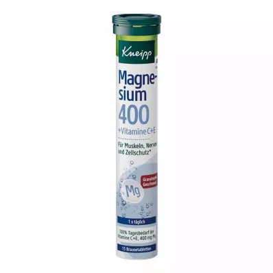 KNEIPP Magnijs 400+C+E putojošās tabletes, 15 gab KNEIPP Magnijs 400+C+E putojošās tabletes, 15 gab