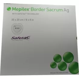 MEPILEX Border Sacrum Ag putu pārsējs, 20x20 cm, sterils, 5 gab