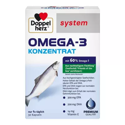 DOPPELHERZ Omega-3 koncentrāta sistēmas kapsulas, 30 gab DOPPELHERZ Omega-3 koncentrāta sistēmas kapsulas, 30 gab