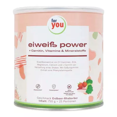 FOR YOU eiweiß power zemeņu pulveris, 750 g FOR YOU eiweiß power zemeņu pulveris, 750 g