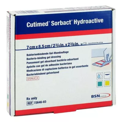 CUTIMED Sorbact hidroaktīvie kompresi 7x8,5 cm, 10 gab