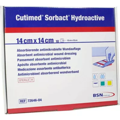 CUTIMED Sorbact hidroaktīvās kompreses 14x14 cm, 10 gab