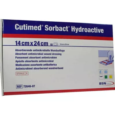CUTIMED Sorbact Hydroactive kompresi 14x24 cm, 10 gab