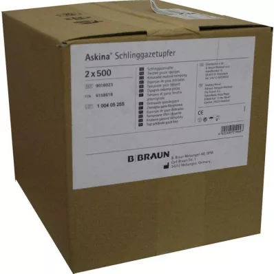 ASKINA Slinga marles tampons, plūmju izmēra, nesterilizēts, 2X500 gab ASKINA Slinga marles tampons, plūmju izmēra, nesterilizēts, 2X500 gab