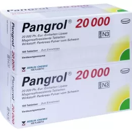 PANGROL 20 000 zarnu apvalkotās tabletes, 200 gab