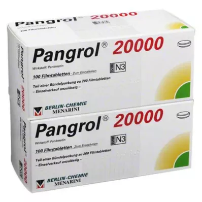 PANGROL 20 000 zarnu apvalkotās tabletes, 200 gab