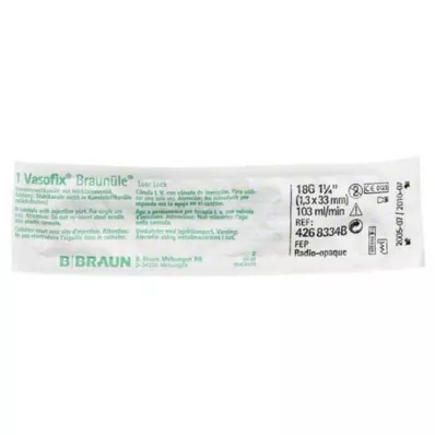 VASOFIX Brūna adata 18 G 33 mm zaļa/balta, 1 gab
