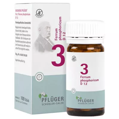 BIOCHEMIE Pflüger 3 Ferrum phosphoricum D 12 tabletes, 100 gab