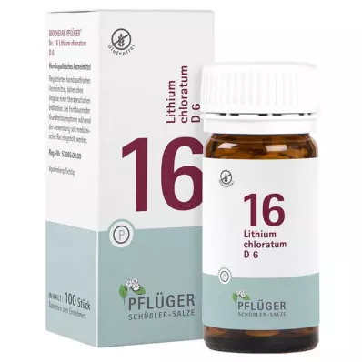 BIOCHEMIE Pflüger 16 Lithium chloratum D 6 tabletes, 100 gab