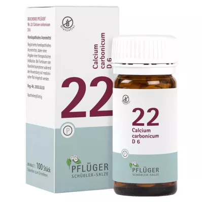 BIOCHEMIE Pflüger 22 Calcium carbonicum D 6 tabletes, 100 gab BIOCHEMIE Pflüger 22 Calcium carbonicum D 6 tabletes, 100 gab