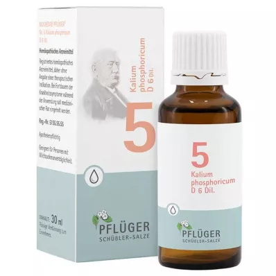 BIOCHEMIE Pflüger 5 Potassium phosphoricum D 6 pilieni, 30 ml BIOCHEMIE Pflüger 5 Potassium phosphoricum D 6 pilieni, 30 ml