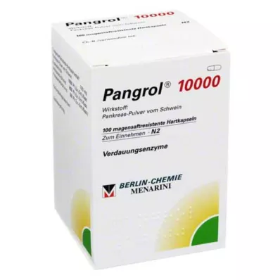 PANGROL 10 000 cieto kapsulu ar zarnu apvalku, 100 gab PANGROL 10 000 cieto kapsulu ar zarnu apvalku, 100 gab