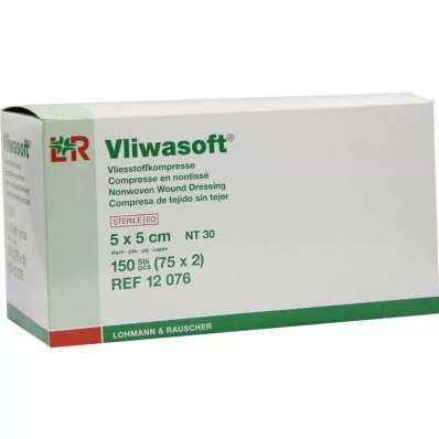 VLIWASOFT Neaustie kompresi 5x5 cm sterili 4l, 150 gab
