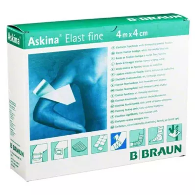 ASKINA Elast Fine pārsējs 4 cmx4 m vaļējs, 20 gab