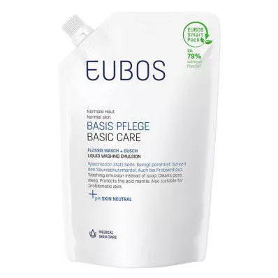 EUBOS FLÜSSIG zilais uzpildes flakons bez smaržas, 400 ml