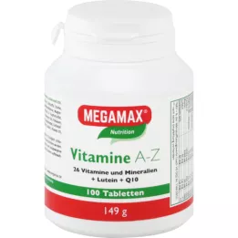 MEGAMAX Vitamīni A-Z+Q10+Luteīns, 100 kapsulas