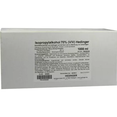 Izopropilspirts 70% Hedingers, 1000 ml Izopropilspirts 70% Hedingers, 1000 ml