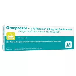 OMEPRAZOL-1A Pharma 20 mg pret grēmas HKM, 14 gab