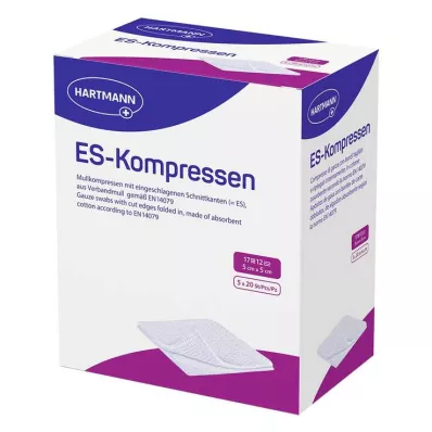 ES-KOMPRESSEN sterila 5x5 cm 12x beramā iepakojumā, 5X20 gab ES-KOMPRESSEN sterila 5x5 cm 12x beramā iepakojumā, 5X20 gab