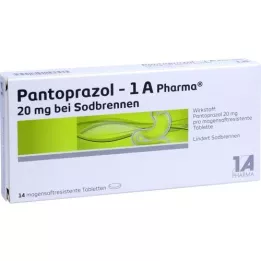 PANTOPRAZOL-1A Pharma 20mg pret grēmas msr.tab., 14 gab
