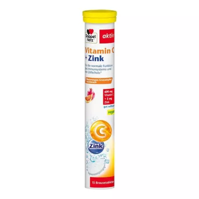 DOPPELHERZ C vitamīna + cinka putojošās tabletes, 15 gab DOPPELHERZ C vitamīna + cinka putojošās tabletes, 15 gab