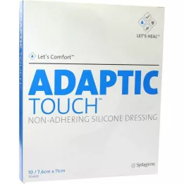 ADAPTIC Touch 7,6x11 cm nepieguļošs silikona brūču pārsējs, 10 gab
