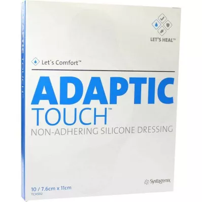 ADAPTIC Touch 7,6x11 cm nepieguļošs silikona brūču pārsējs, 10 gab