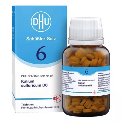 DHU Schüßler sāls Nr. 6 Kalium sulfuricum D6 tabletes, 420 gab DHU Schüßler sāls Nr. 6 Kalium sulfuricum D6 tabletes, 420 gab