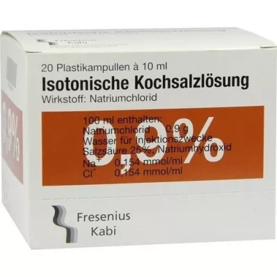 KOCHSALZLÖSUNG 0,9% Pl.Fresenius šķīdums injekcijām, 20X10 ml