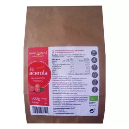 ACEROLA 100 % tīrs organiskais dabīgais C vitamīns pulveris, 500 g