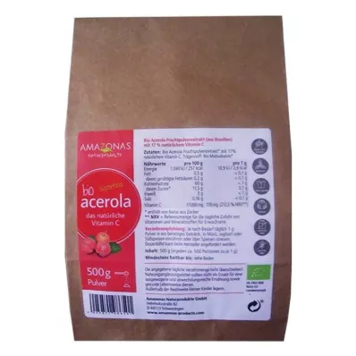 ACEROLA 100 % tīrs organiskais dabīgais C vitamīns pulveris, 500 g ACEROLA 100 % tīrs organiskais dabīgais C vitamīns pulveris, 500 g