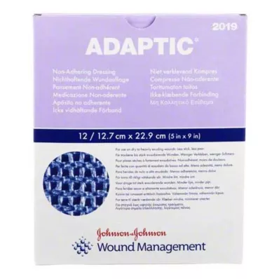 ADAPTIC 12,7x22,9 cm mitrs brūču pārsējs, 12 gab