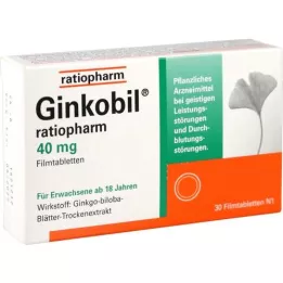 GINKOBIL-ratiopharm 40 mg apvalkotās tabletes, 30 gab