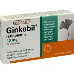 GINKOBIL-ratiopharm 40 mg apvalkotās tabletes, 60 gab