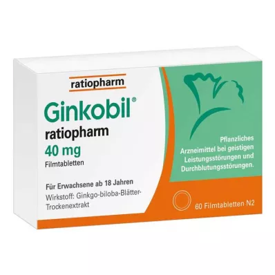 GINKOBIL-ratiopharm 40 mg apvalkotās tabletes, 60 gab GINKOBIL-ratiopharm 40 mg apvalkotās tabletes, 60 gab