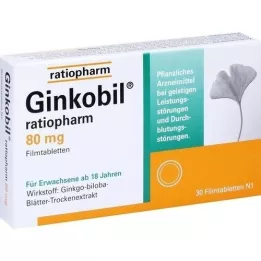 GINKOBIL-ratiopharm 80 mg apvalkotās tabletes, 30 gab