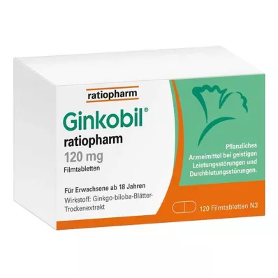 GINKOBIL-ratiopharm 120 mg apvalkotās tabletes, 120 gab