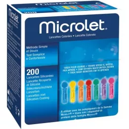 MICROLET Lancetes krāsainas, 200 gab