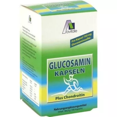 GLUCOSAMIN 750 mg + hondroitīns 100 mg kapsulas, 180 kapsulas