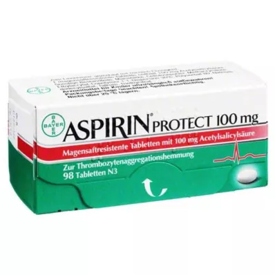 Aspirin Protect 100 mg zarnās šķīstošās tabletes, 98 gab Aspirin Protect 100 mg zarnās šķīstošās tabletes, 98 gab