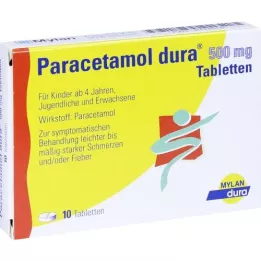 PARACETAMOL dura 500 mg tabletes, 10 gab