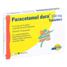 PARACETAMOL dura 500 mg tabletes, 10 gab