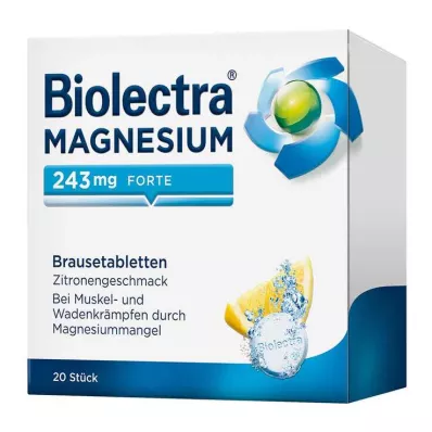 Biolectra® MAGNESIUM 243 mg forte putojošās tabletes ar citronu garšu, 20 gab