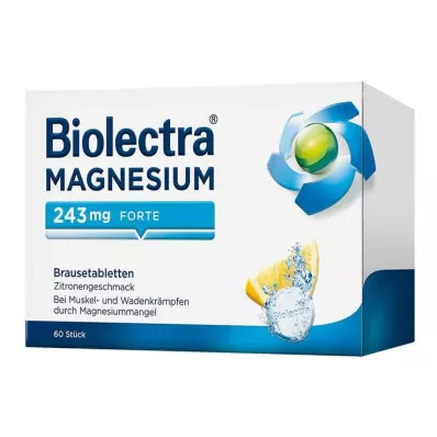 Biolectra® MAGNESIUM 243 mg forte putojošās tabletes ar citronu garšu, 60 gab Biolectra® MAGNESIUM 243 mg forte putojošās tabletes ar citronu garšu, 60 gab