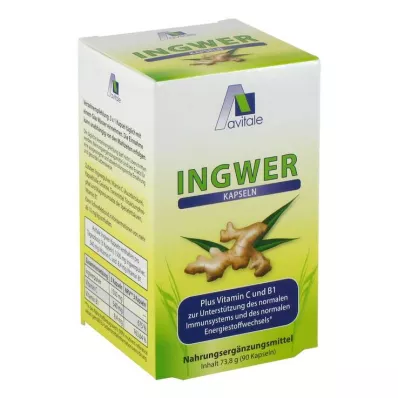 INGWER 500 mg kapsulas+vitamīns B1+C, 90 gab INGWER 500 mg kapsulas+vitamīns B1+C, 90 gab